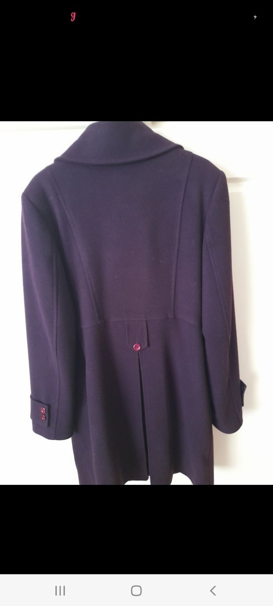 Düğmeli köyü mor kaşe  Kaban - Görsel 3