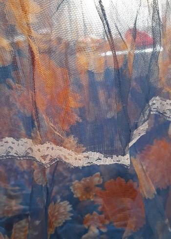 Açık Mavi Bağlama Desenli çilek mobilya cibinlik - Görsel 2