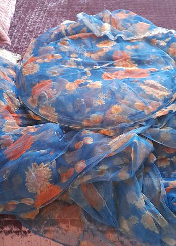 Açık Mavi Bağlama Desenli çilek mobilya cibinlik - Görsel 3