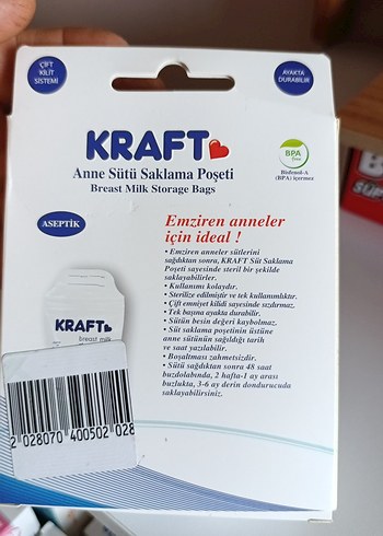 KRAFT Anne Sütü Saklama Poşeti 25'li - Görsel 2