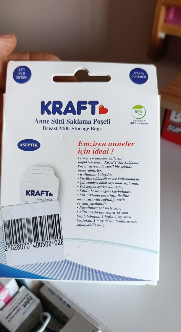 KRAFT Anne Sütü Saklama Poşeti 25'li - Görsel 2