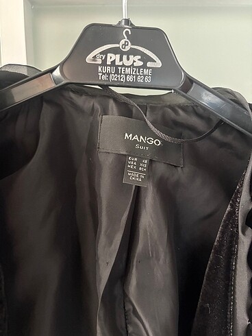 xs Beden siyah Renk Mango Vatkalı Kadife Ceket