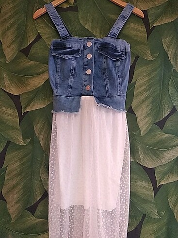 Crop astarlı şifon elbise 