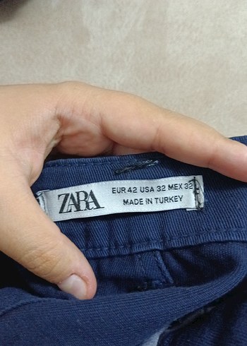 Zara Lacivert Midi Bol Kesim Kadın Kot Pantolon
