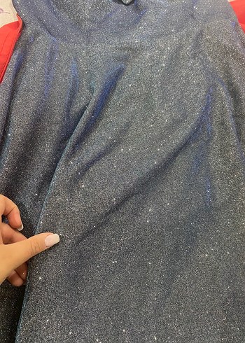 Abiye Askılı düşük kol Mavi Uzun Abiye Elbise