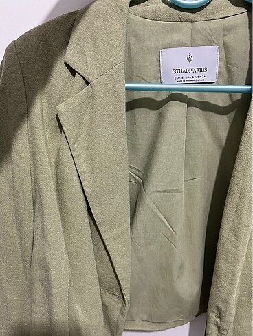 Stradivarius Stradivarius Keten Crop Blazer