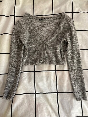 xs Beden gri Renk Gri Crop Hırka
