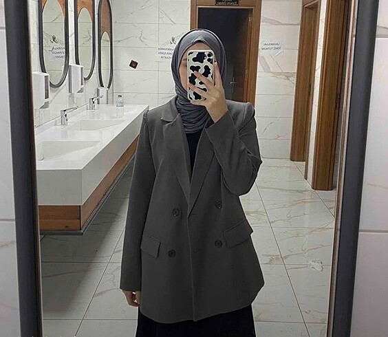 m Beden Antrasit gri blazer