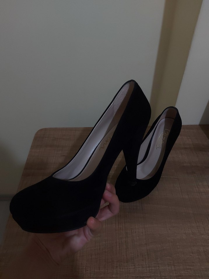 Siyah Süet  Platform Ayakkabı - Görsel 3