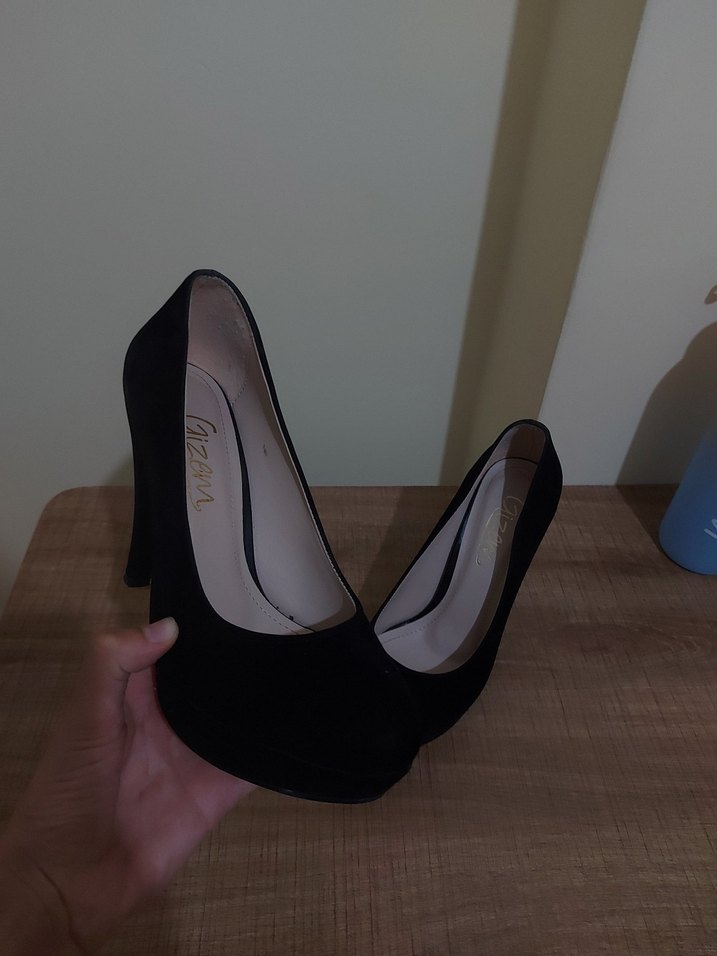 Siyah Süet  Platform Ayakkabı - Görsel 2