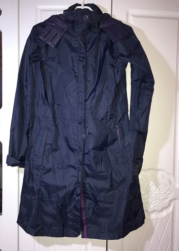 Kadın Mor Midi Fermuarlı Yağmurluk - Görsel 3