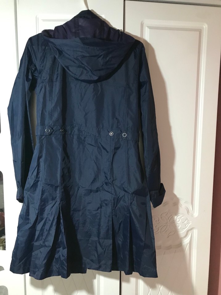 Kadın Mor Midi Fermuarlı Yağmurluk - Görsel 5