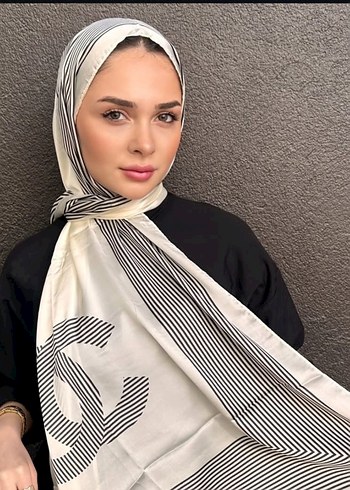 Saf ipek Beyaz Drapeli Kadın Şal