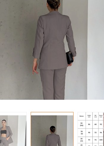 Diaves Gri Katlamalı Kol Detaylı Blazer Ceket - Görsel 4