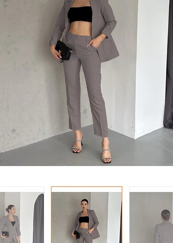 Diaves Gri Katlamalı Kol Detaylı Blazer Ceket - Görsel 2