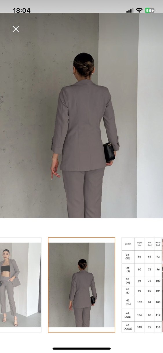 Diaves Gri Katlamalı Kol Detaylı Blazer Ceket - Görsel 4