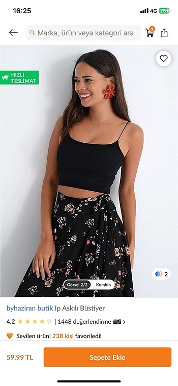 Askılı crop siyah
