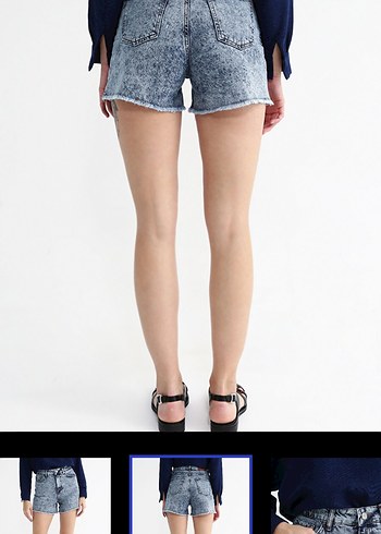 40 Beden mavi Renk Fabrika Kadın Denim Mini Şort