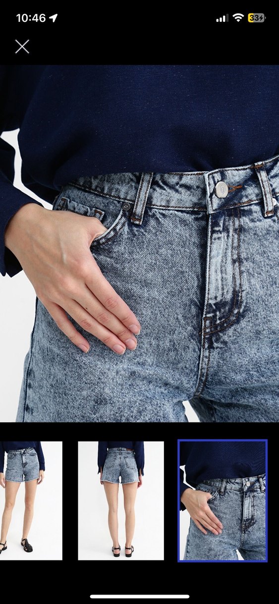 Fabrika Kadın Denim Mini Şort - Görsel 4