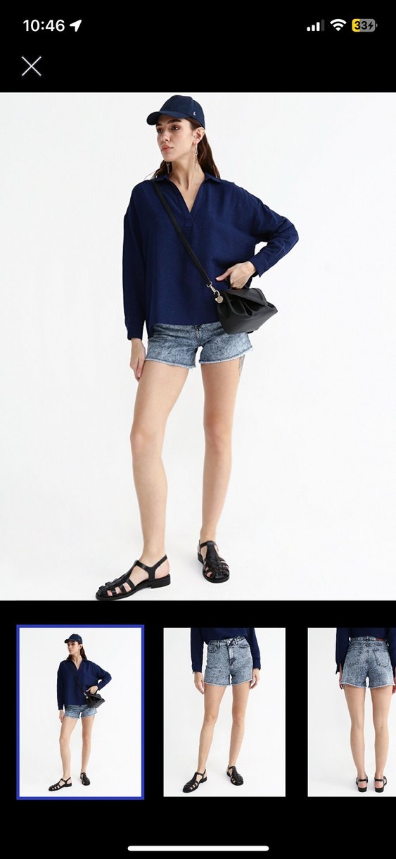 Fabrika Kadın Denim Mini Şort - Görsel 2