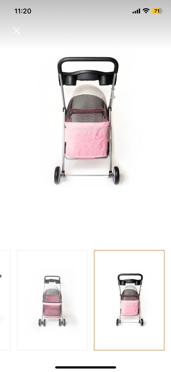 Pastel Pembe kedi köpek taşıma Arabası - Görsel 3