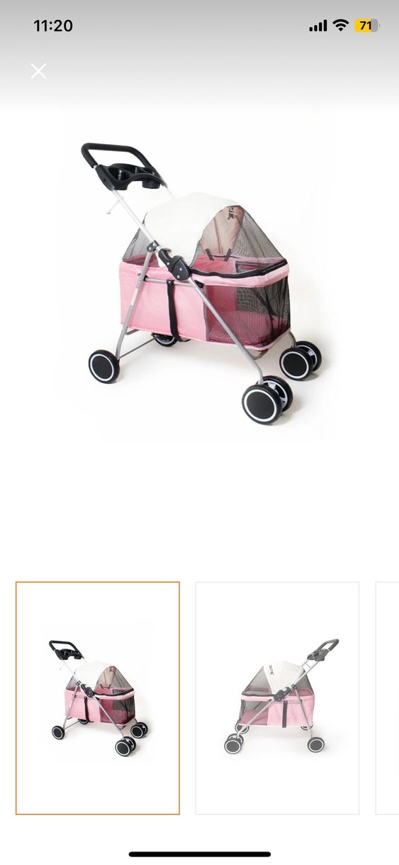 Pastel Pembe kedi köpek taşıma Arabası - Görsel 2