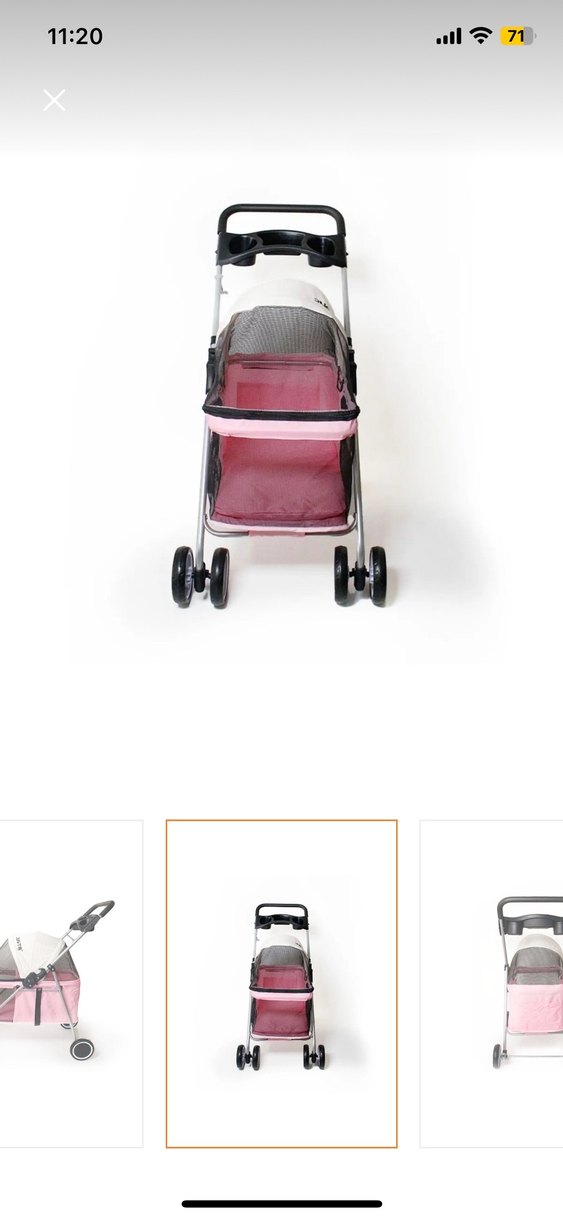 Pastel Pembe kedi köpek taşıma Arabası - Görsel 4