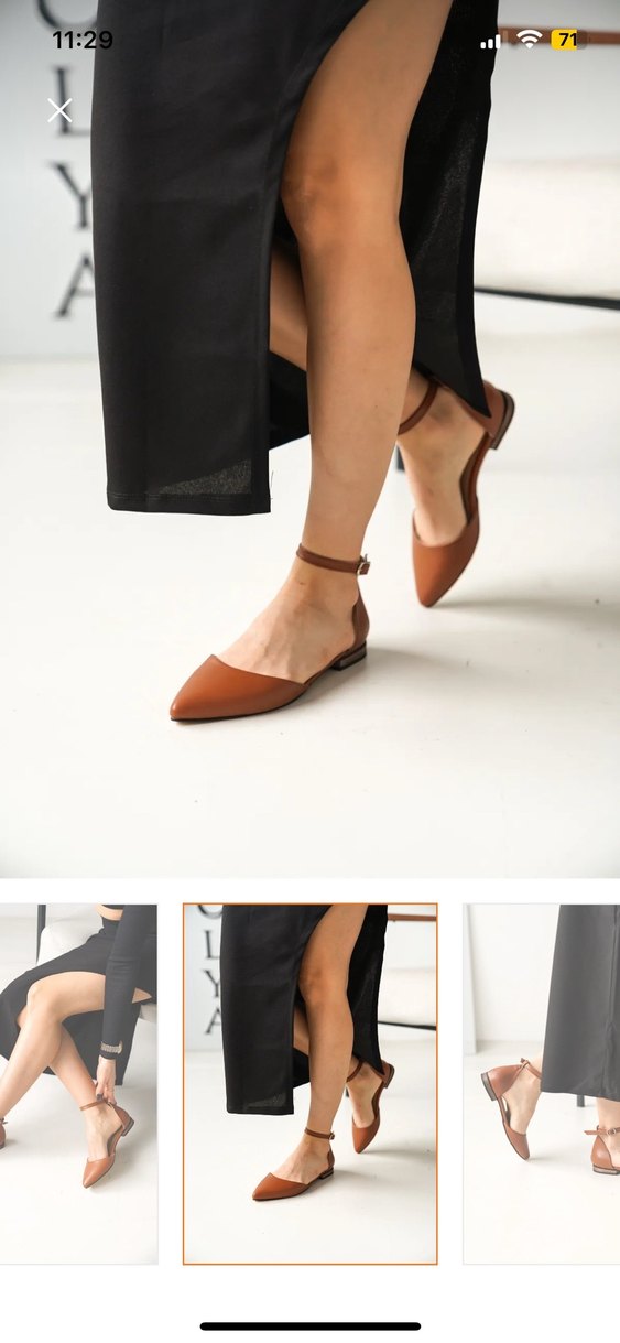 Bej Deri Stiletto Topuklu Kadın Babet - Görsel 2