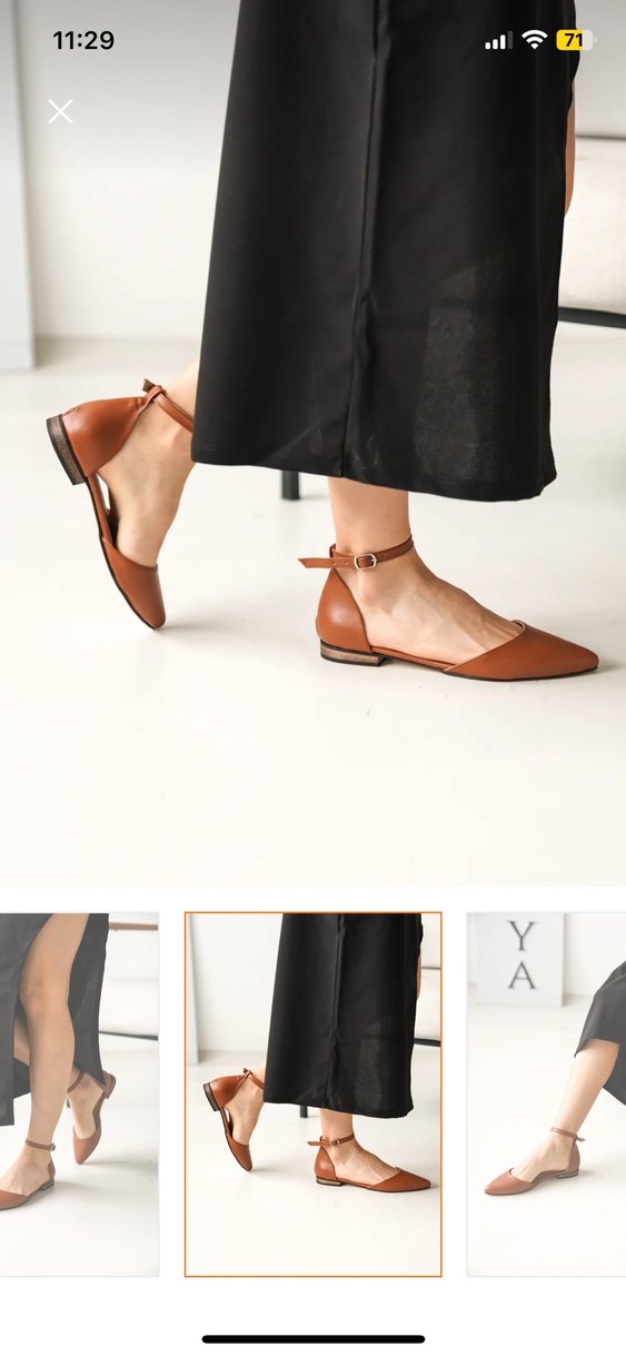 Bej Deri Stiletto Topuklu Kadın Babet - Görsel 3