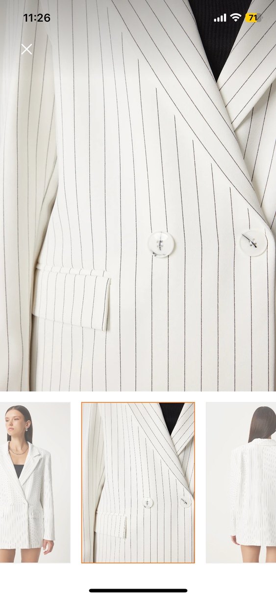 Blazer ceket beyaz çizgili - Görsel 4