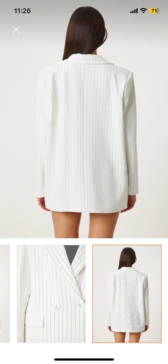 Blazer ceket beyaz çizgili - Görsel 5