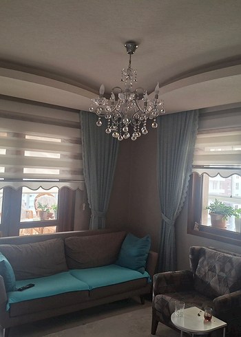 Modern Klasik Mavi Desenli Perde - Görsel 2