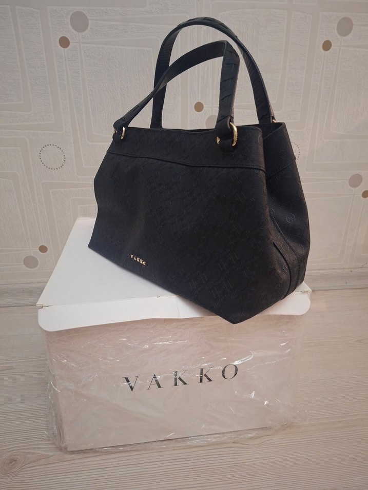 Vakko Siyah Deri Kadın Çanta - Görsel 5