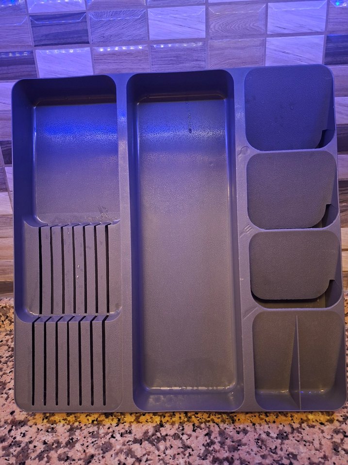 Gri Mavi Plastik Çatal Kaşık Düzenleyici - Görsel 3