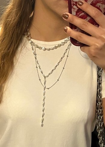 American Vintage Beyaz Boncuklu Mini Kadın Kolye