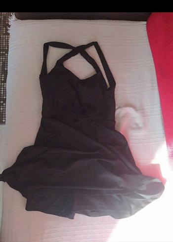 Siyah şortlu elbise,mayo - Görsel 8