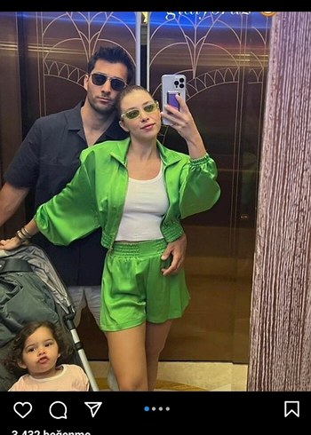 Mor Parlak Kısa saten Eşofman Takımı - Görsel 2