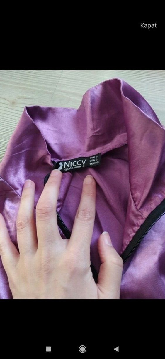 Mor Parlak Kısa saten Eşofman Takımı - Görsel 3