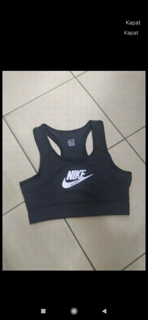 Nike Siyah Baskılı Mini Spor Büstiyer - Görsel 2