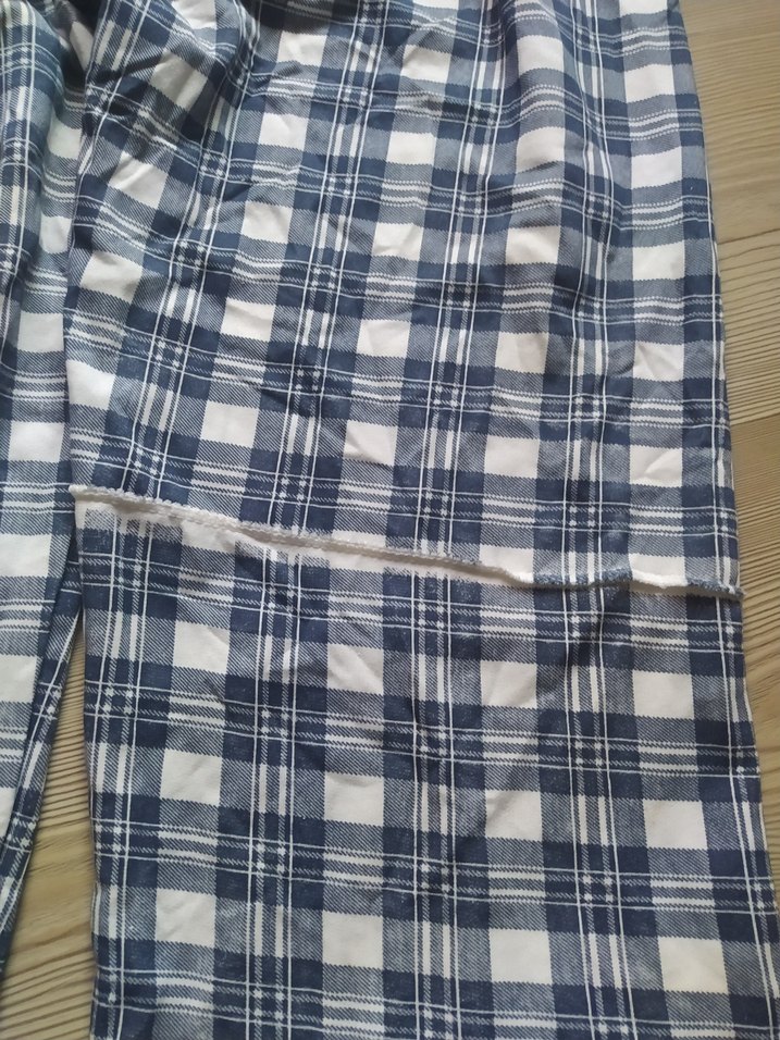 unisex  Gri Mavi Ekose Bol Kesim Pantolon termal - Görsel 4