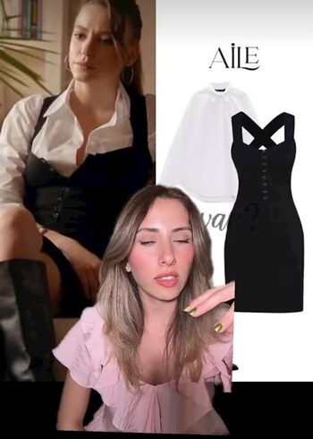 Siyah Halter Yaka gotik Mini Elbise - Görsel 4