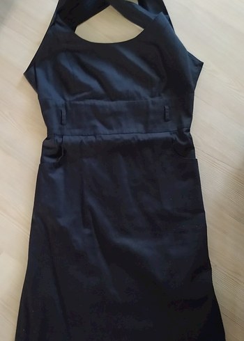 Siyah Halter Yaka gotik Mini Elbise - Görsel 3