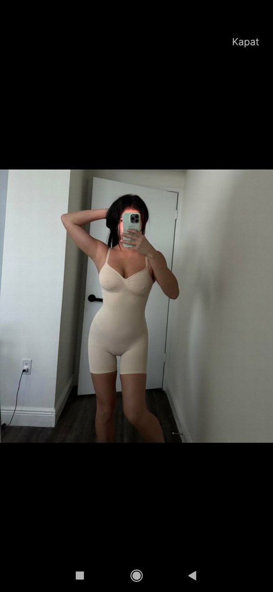 Bej Mini Kadın Strappy Tulum - Görsel 3