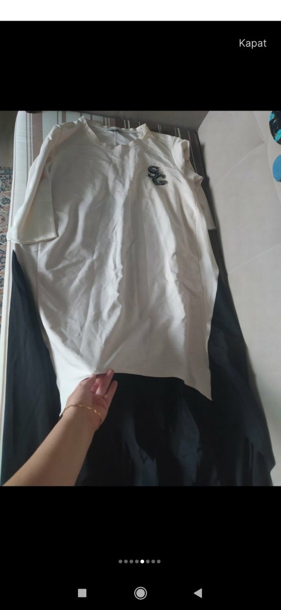 Siyah on kısa arkası uzun tunik ferace elbise - Görsel 4