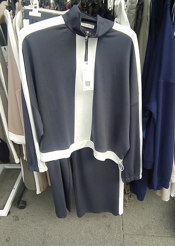 gri çizgili model kumas Takım esofman - Görsel 5