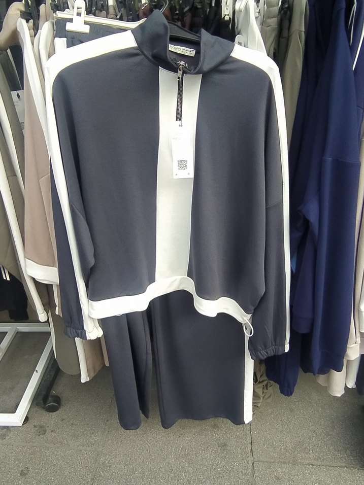 gri çizgili model kumas Takım esofman - Görsel 5