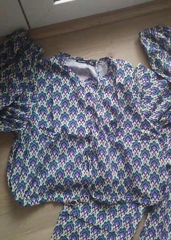 mor  Desenli günlük takımı - Görsel 4