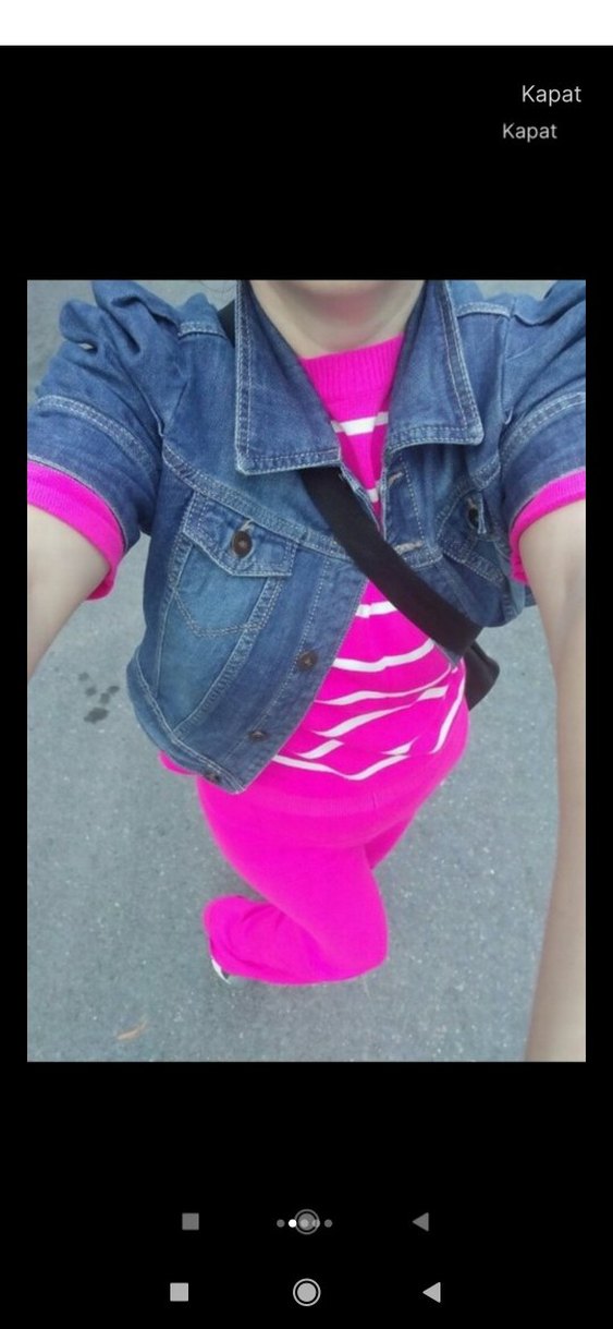 fuşya Pembe Çizgili Kadın triko   Takımı - Görsel 2