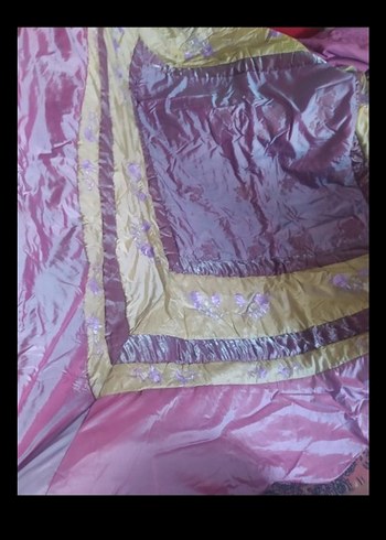 lila İşlemeli Parlak Yatak Örtüsü - Görsel 3