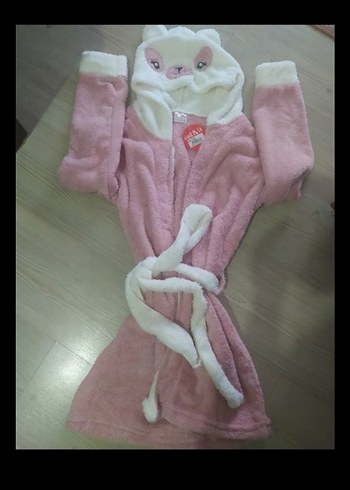 Pembe peluş temali polar Bornoz - Görsel 2